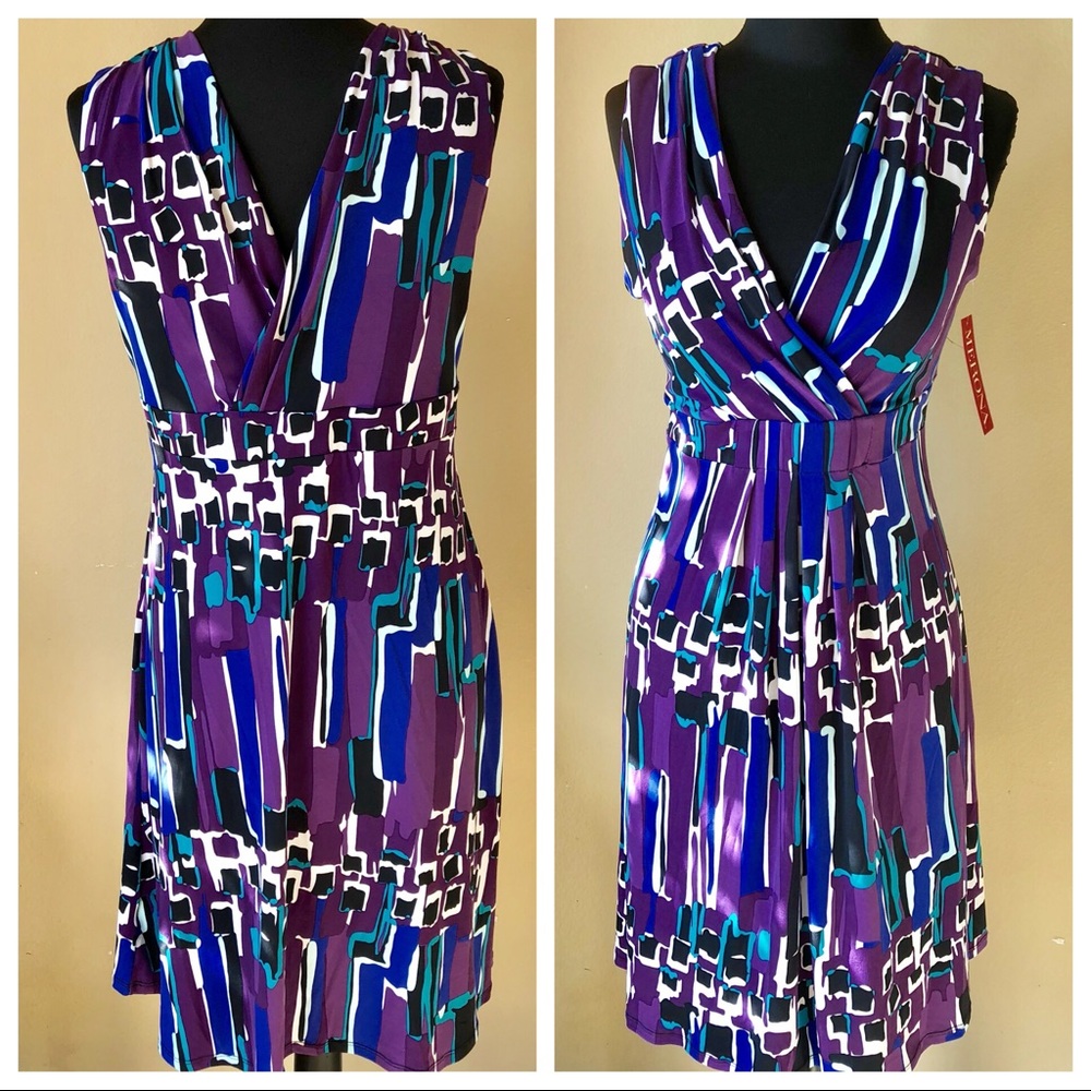 Merona V- Cut Midi Dress Sz 8 New w/Tag